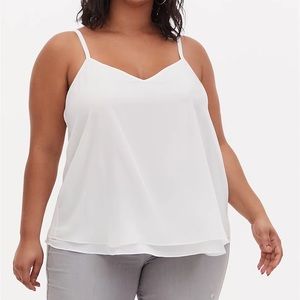 Torrid - SOPHIE IVORY CHIFFON DOUBLE LAYER SWING CAMI - size 0 (14/16)